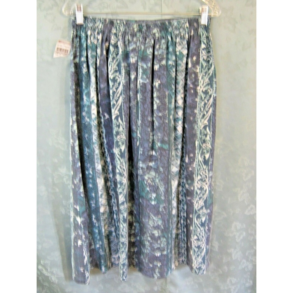 VTG 90's Options Melrose Sueded 100% Silk Skirt Size Medium Muted Colors Floral - Picture 3 of 6